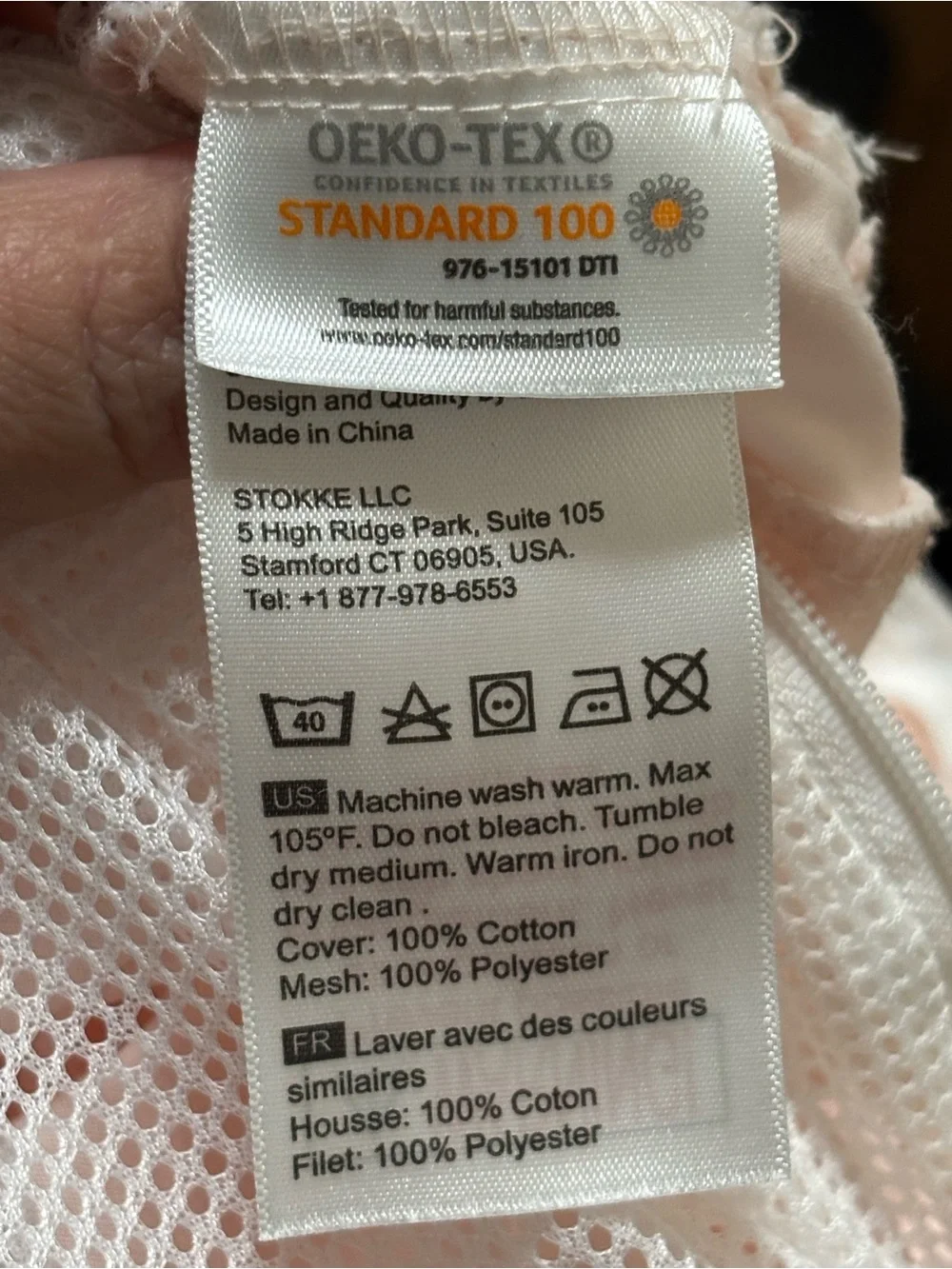 STOKKE Baby Bassinet Fitted Sheet Set – 2 Pack, Pink & White, 100% Cotton V3